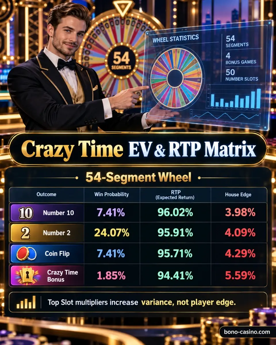 Crazy Time Wheel Probability Distribution